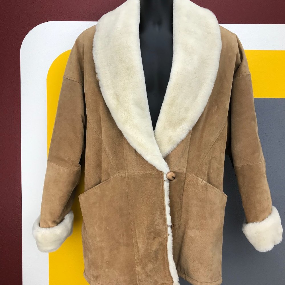 Pelle New York Milano leather fur-lined coat